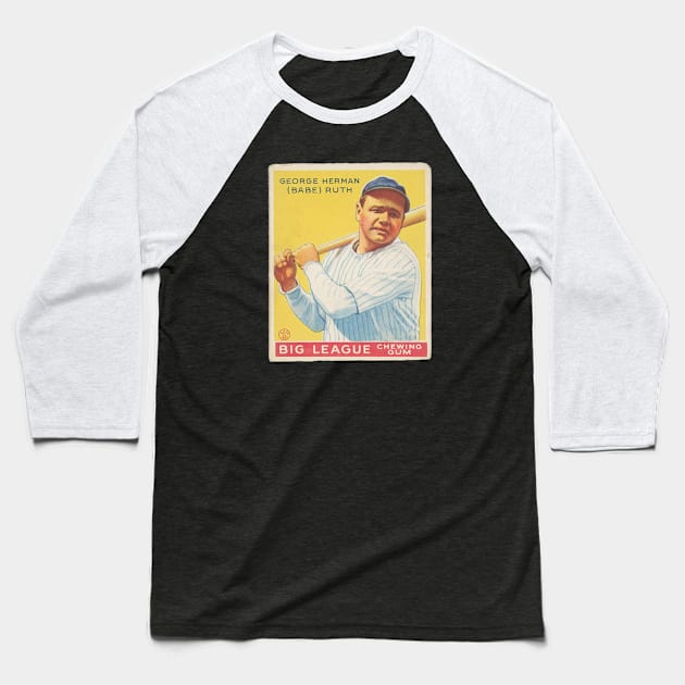 Babe Ruth 1933 Goudey (Yellow) Baseball Card Baseball T-Shirt by BlackBoxHobby